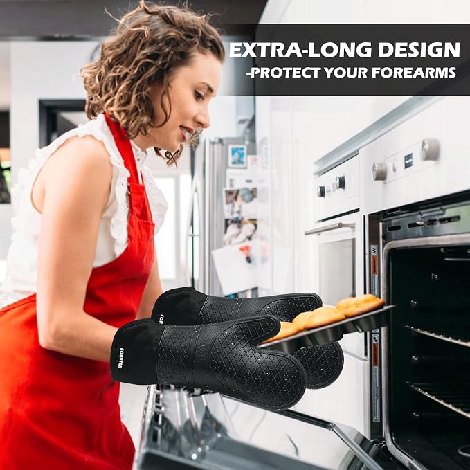 Extra Long Silicone Oven Mitts - Image 6