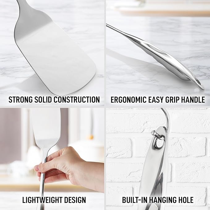 Zulay Kitchen Stainless Steel Solid Turner - Image 6