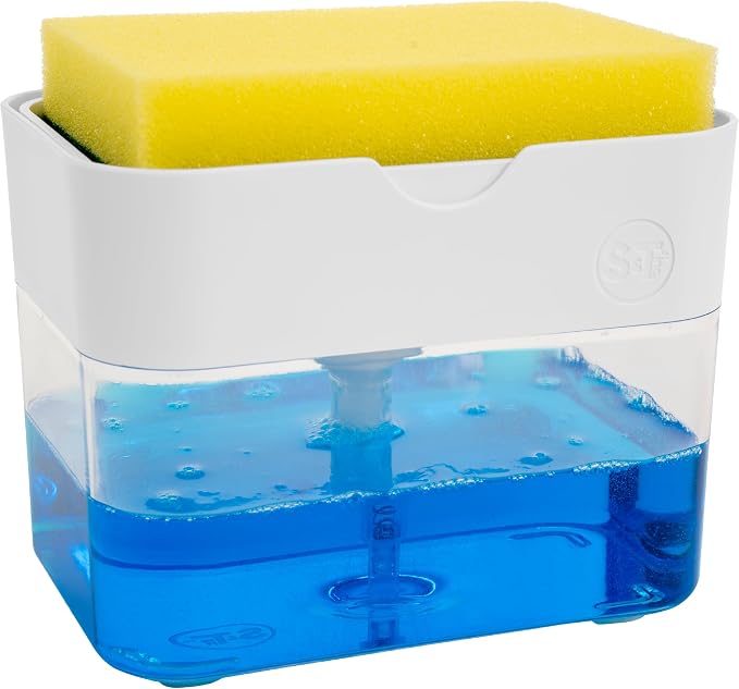 S&T INC. Dish Soap Dispenser and Sponge Holder by STINC