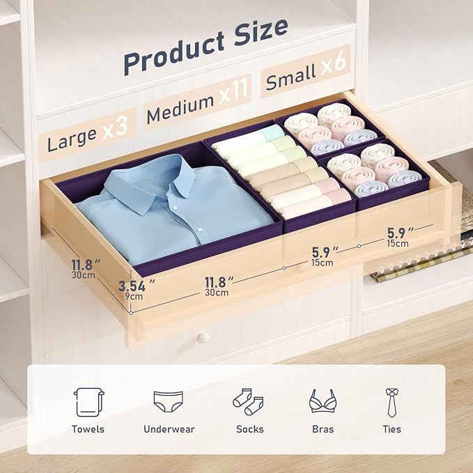 DIMJ Drawer Organizer Clothes - Image 2