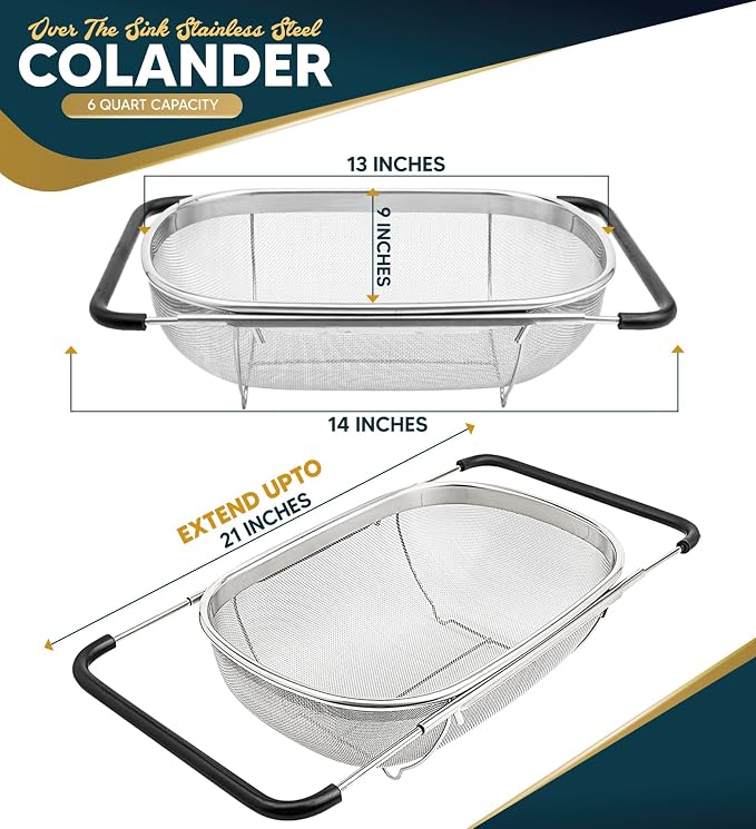 Over the Sink Colander for Kitchen - Image 2