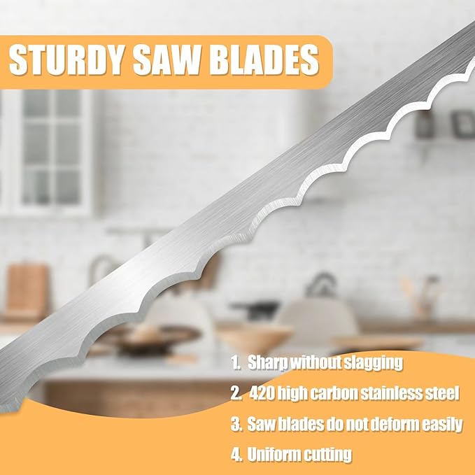 ROYOROYI Bread Slicer for Homemade Bread, Premium Stainless Steel Serrated Saw - Image 4