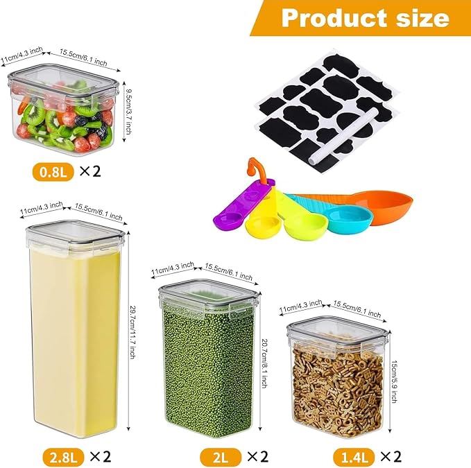 8 Pack Airtight Food Storage Containers - Image 2