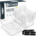 12 PACK Multi-Use Clear Plastic Storage Bins by MakeLifeBetterEasier