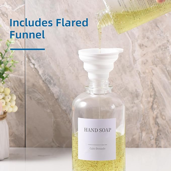 Glass Soap Dispenser with Pump, Dish and Hand Soap Dispenser - Image 3