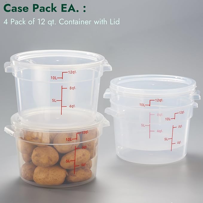 CURTA 12 Quart Translucent Round Food Storage Container - Image 3