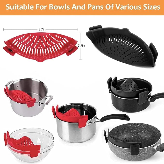 2 Pcs Clip on Strainers, Pot Strainer - Image 2
