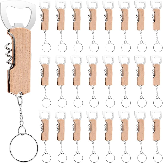 Ziliny 24 Pcs Bottle Opener Keychain Bulk Wine Bottle Beer Opener Keychain by Ziliny