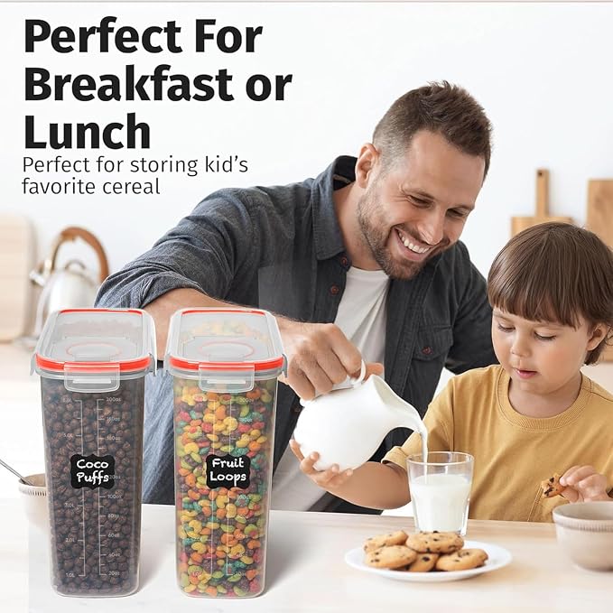 Shazo 2 Pack EXTRA Large Airtight Food Storage Cereal Containers - Image 2