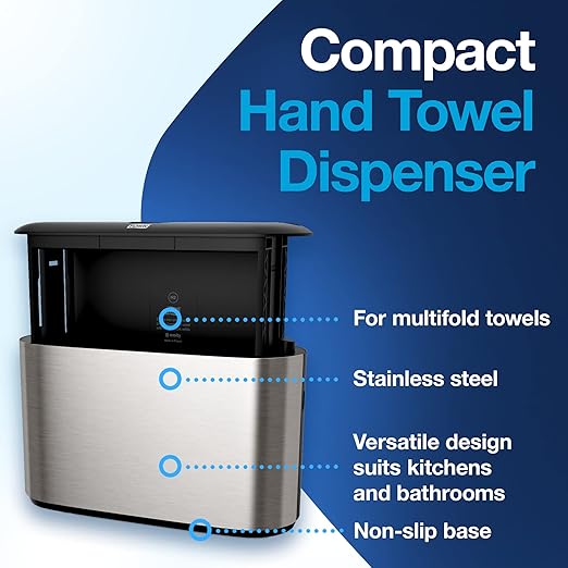 Tork Xpress Stainless Steel Paper Towel Dispenser Compact Design, Fits H2 Hand - Image 3