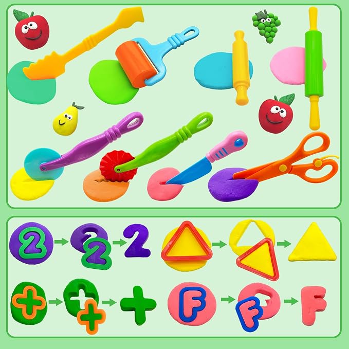 iShyan Dough Tools 55 PCS Dough Play Tools Set - Image 3