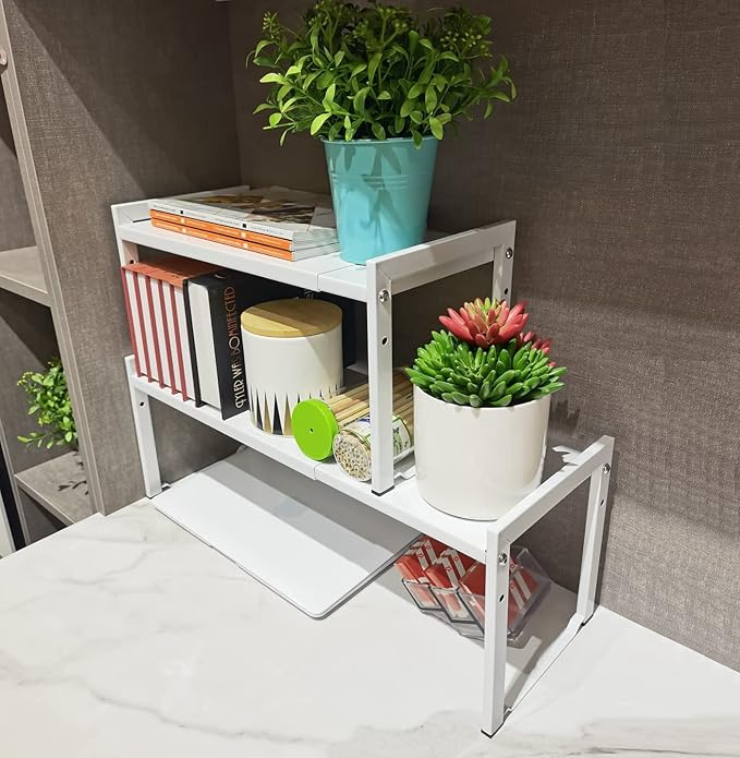 Expandable Cabinet Shelf Organizer 16-26" L Stackable Kitchen Counter Shelf - Image 10