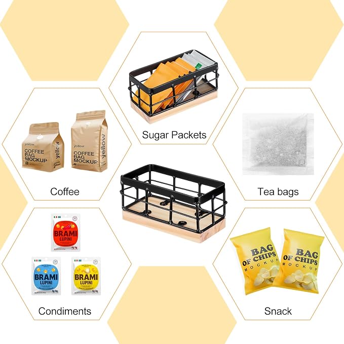 Blulu Sugar Packet Basket Iron Sugar Organizer - Image 4