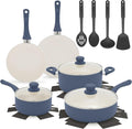 GreenLife 16-Piece Nonstick Cookware Set, Non-Toxic Ceramic Pots and Pans Set by GreenLife