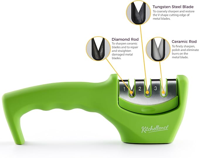 4-in-1 Kitchen Knife Accessories: 3-Stage Knife Sharpener Helps Repair - Image 2