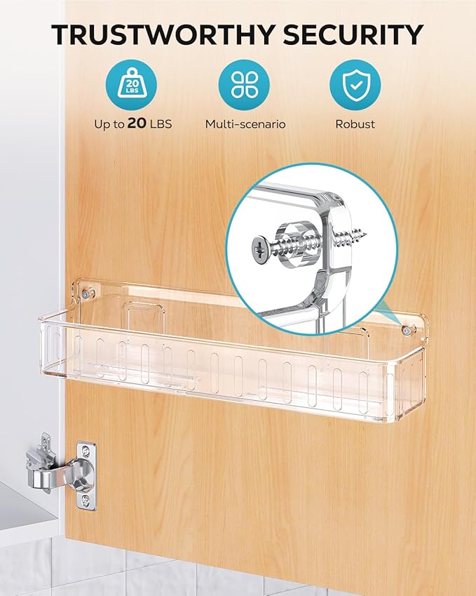 Nieifi Spice Rack Wall Mount, 4 Pack, Screw or Adhesive Installation, Spice - Image 5