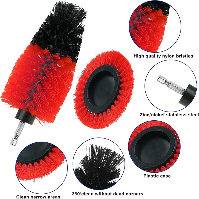 8 Pcs Drill Brush Attachment Set, Power Cleaning Scrub Brush Kit - Image 3