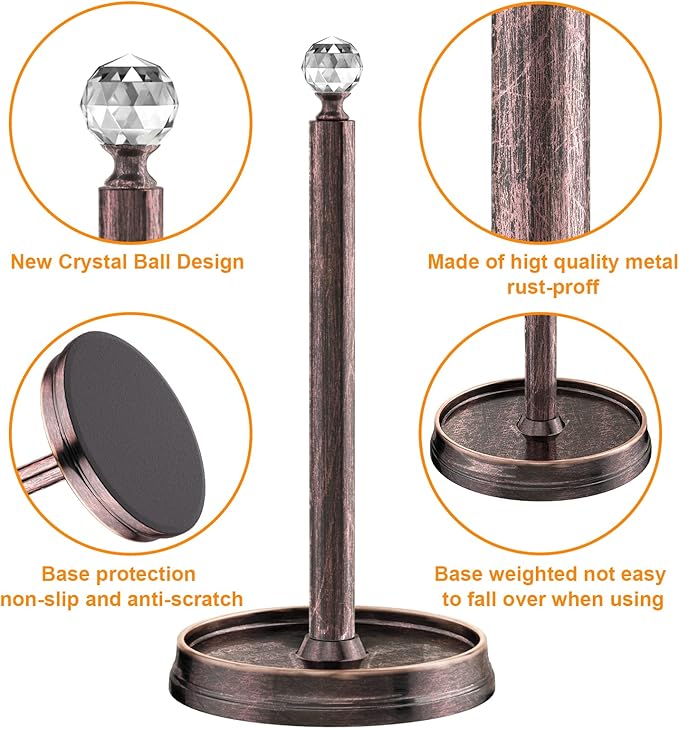 Kasunto Paper Towel Holder Steel Paper Towel Holder countertop，Paper Towel - Image 3