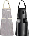 NLUS 2 Pack Kitchen Cooking Aprons, Adjustable Bib Soft Chef Apron by NLUS