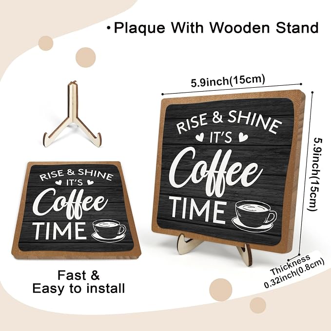 Coffee Bar Decor Sign, Coffee Bar Accessories, Funny Coffee Bar Desk Decor - Image 2