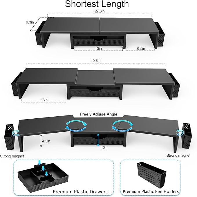 gianotter Dual Monitor Stand Riser, Desk Organizer - Image 6