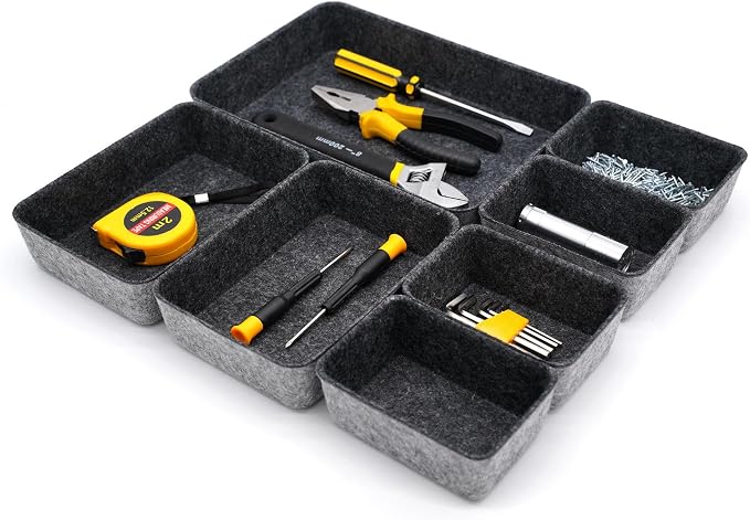 Welaxy Drawer organizers tray felt storage bin office Shallow Small Desk box - Image 5