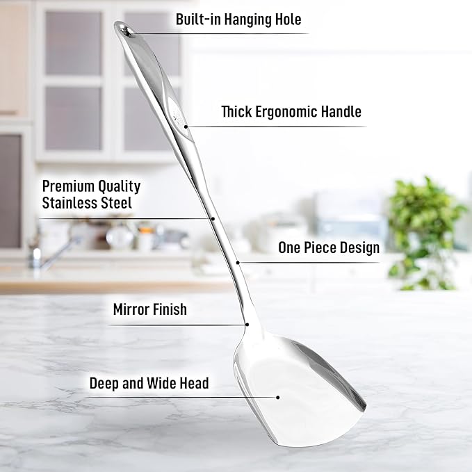 Zulay Kitchen Stainless Steel Wok Spatula - Image 3