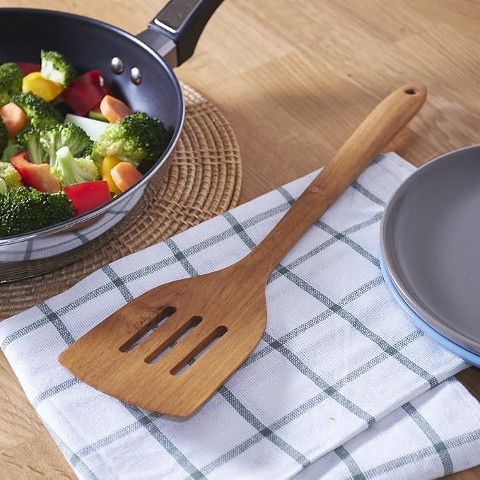Faay Teak Wooden Slotted Spatula Turner | Durable, High Moist Resistance Teak - Image 3