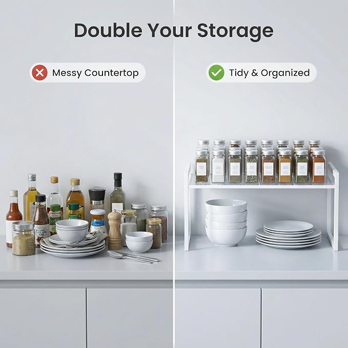 Cabinet Organizer 14.8''W 44 LBS Load Capacity Heavy Duty Kitchen Pantry Shelf - Image 3