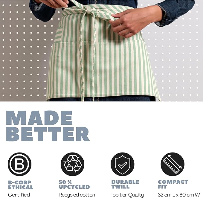 MEEMA Chef Waist Apron Cotton Fabric |Washable & Breathable Waitress & Server - Image 6