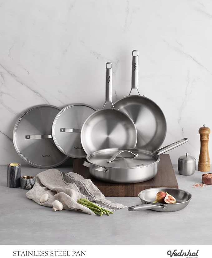 Stainless Steel Frying Pan Set 8+10+12 Inch, Tri-Ply Stainless Steel Skillets - Image 2