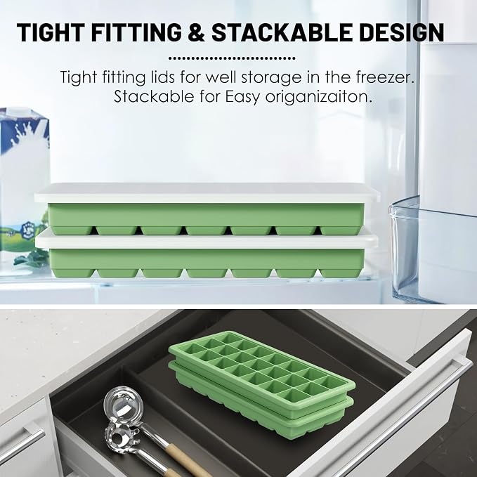 Silicone Ice Cube Trays 3Packs, Easy Release Ice Cube Molds - Image 4