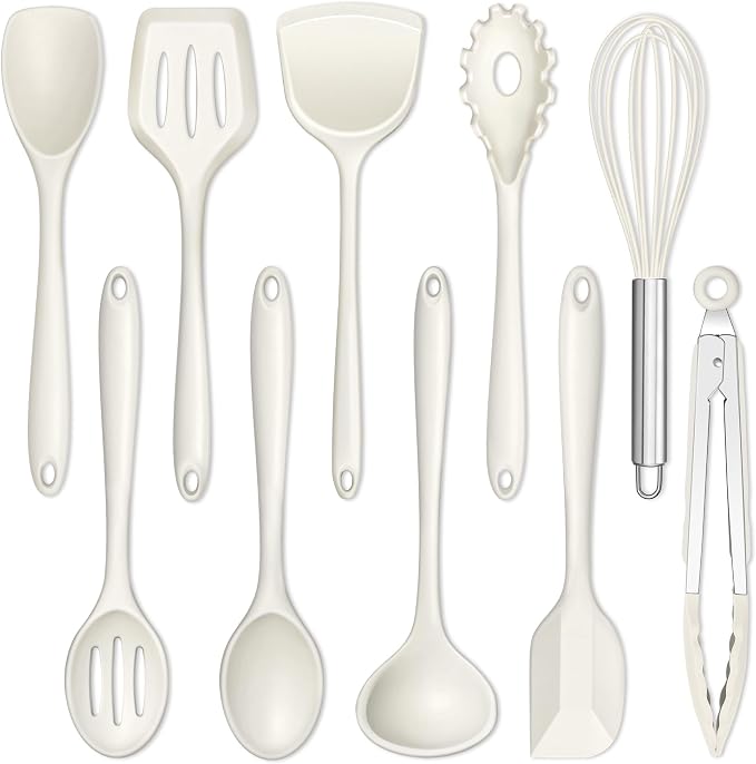 E-far 10 Pieces Silicone Cooking Utensils Set, Heat Resistant Kitchen Utensil by E-far