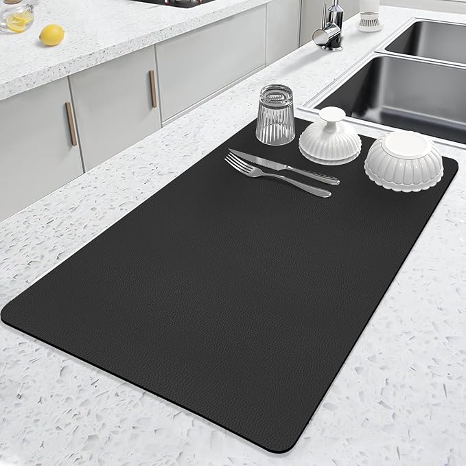 LOPNUR Kitchen Dish Drying Mat, Diatomite Coffee Mat, Super Absorbent Dish by LOPNUR