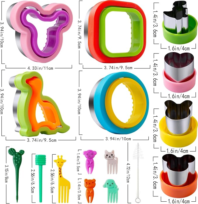 Sandwich Cutter for Kids Lunch 22 Pcs, Nifogo Sandwich Maker, Cookie Cutters - Image 6