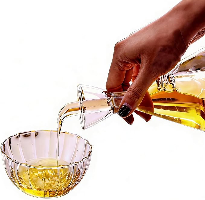 ELETON Conical Borosilicate Glass Olive Oil Dispenser – Non Drip Oil Bottle - Image 4