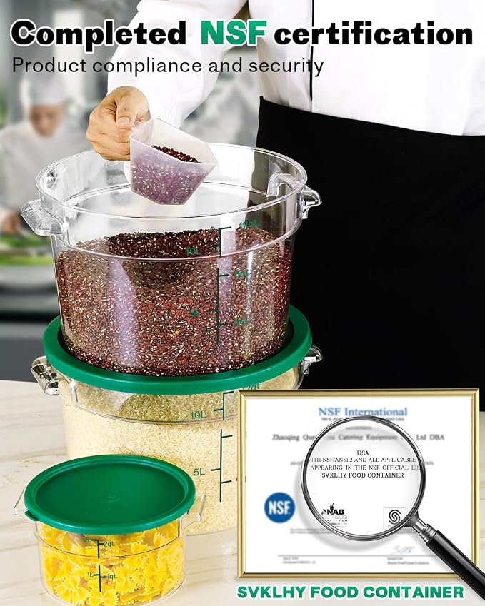 2QT&4QT NSF Round Food Storage Containers - Image 2
