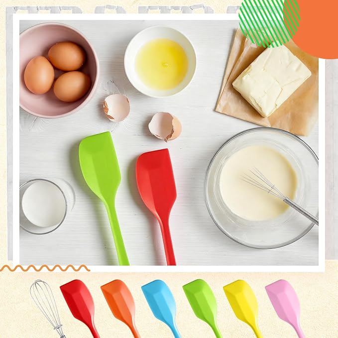 Baderke 24 Set Small Wire Whisk and Silicone Spatula Set Bulk - Image 4