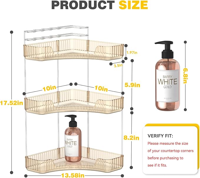 Asayuee 3-Tier Corner Bathroom Counter Organizer - Image 2