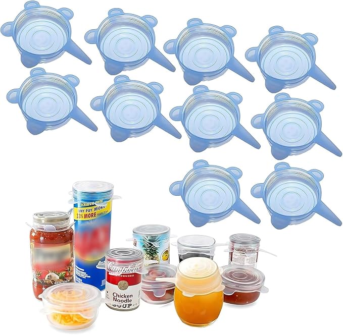 Silicone Can Lids, Reusable Silicone Stretch Lids by Adpartner