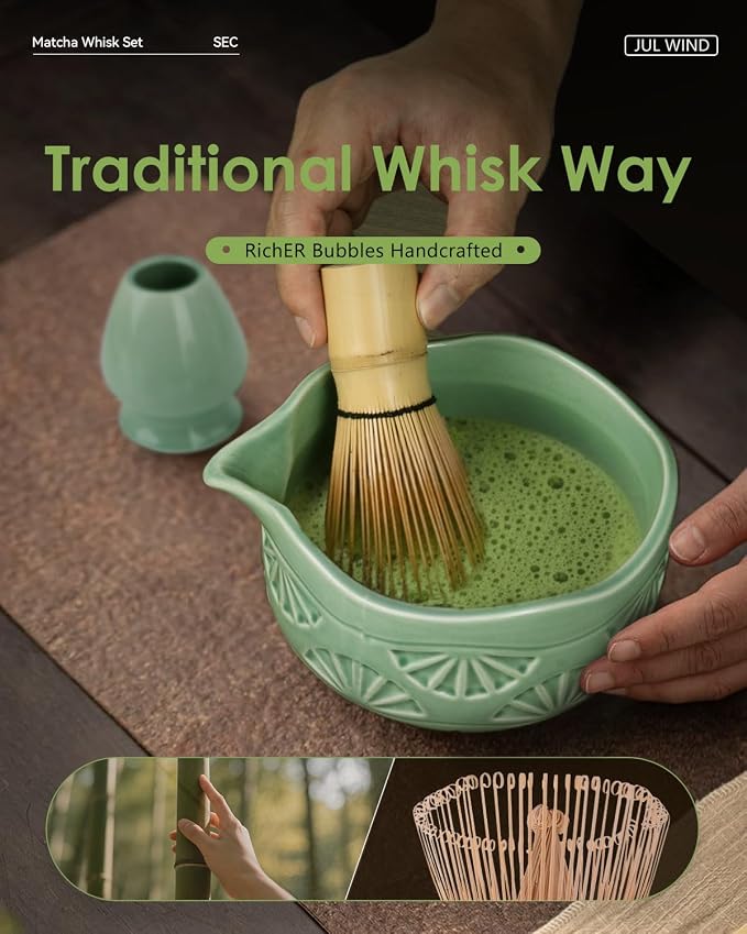 Matcha Whisk Set, Ceramic Matcha Set Includes Matcha Bowl - Image 5