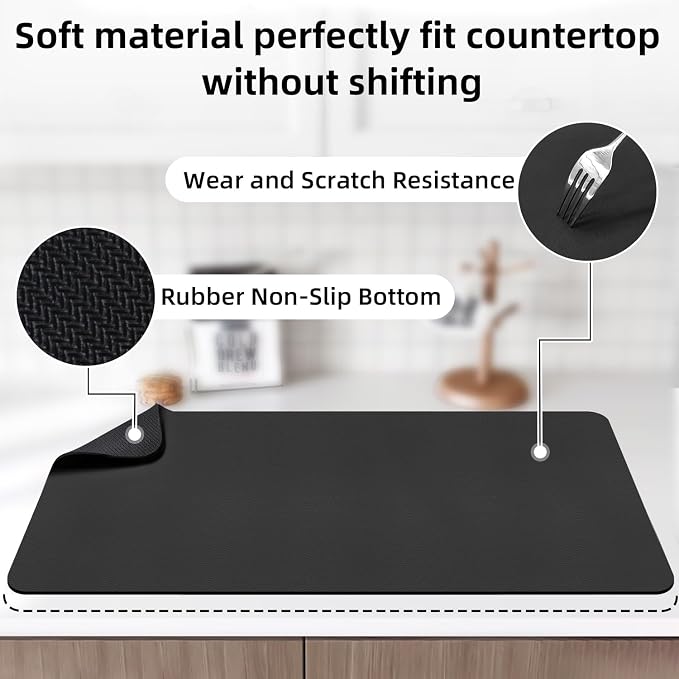 LOPNUR Kitchen Dish Drying Mat, 31.5"x17" Extra Large Dish Drying Mats - Image 4