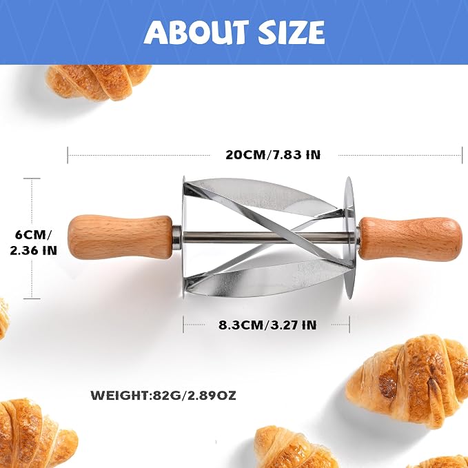 Stainless Steel Croissant Cutter, Irregular Roller Cutter - Image 6
