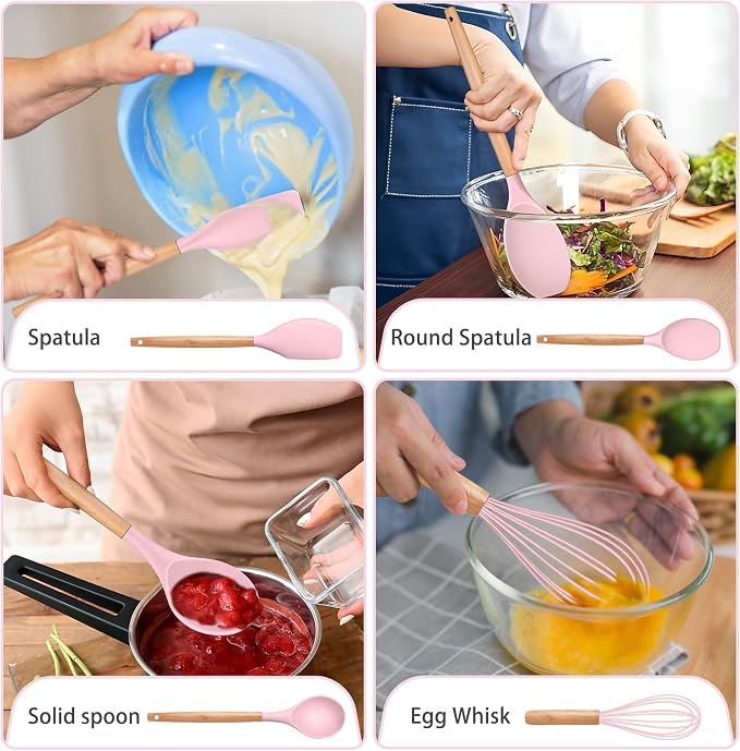 P&P CHEF Silicone Cooking Utensils Set, 8-Piece Kitchen Cooking Utensil - Image 6