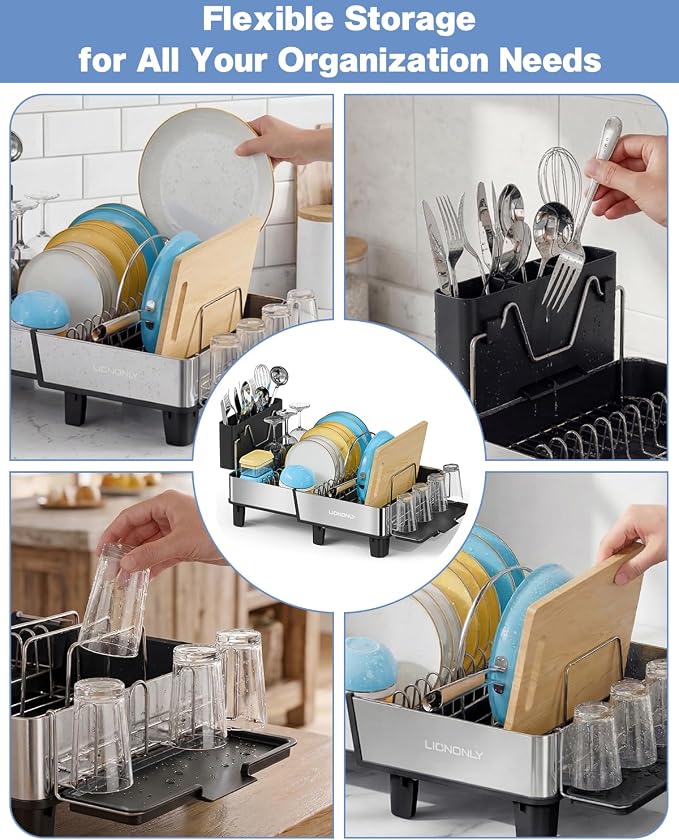 Dish Drying Rack, 304 Stainless Steel Exendable Dish Rack - Image 8
