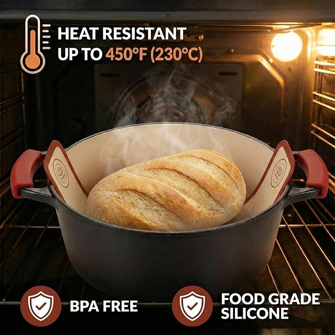 Silicone Bread Sling for Dutch Oven, Easy Clean Sourdough Baking Supplies - Image 2