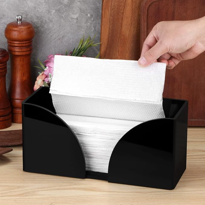4Pack Paper Towel Dispenser Countertop Black Acrylic Paper Towel Holder - Image 3