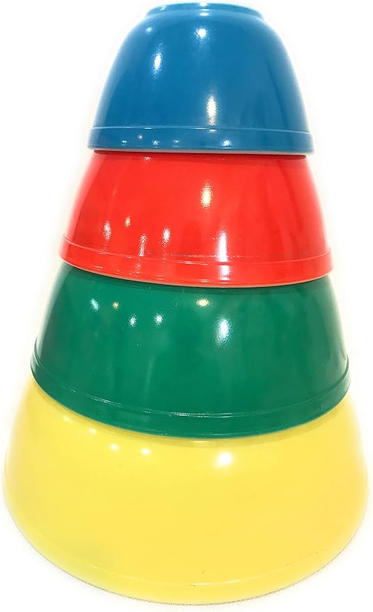 Vintage Pyrex Primary Colors Mixing Bowl Set by Pyrex