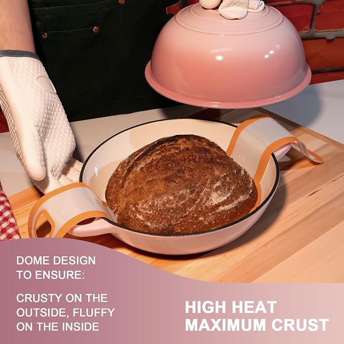 AHJ 6QT Dutch Oven For Bread Baking, Enameled Cast Iron Dutch Oven Pot - Image 3