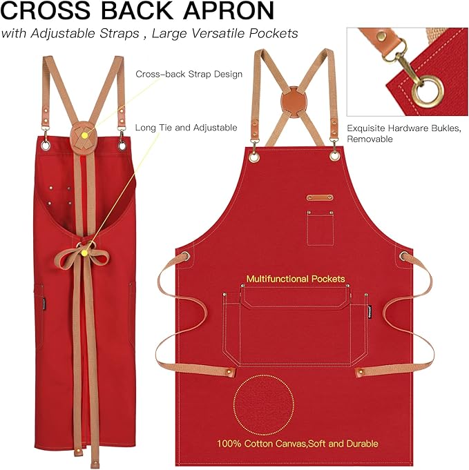 Genixart Chef Apron for Men Women - Image 3